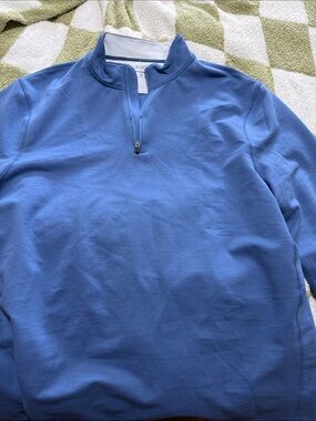 J. Crew Men's Blue Quarter-Zip Pullover Sweater
